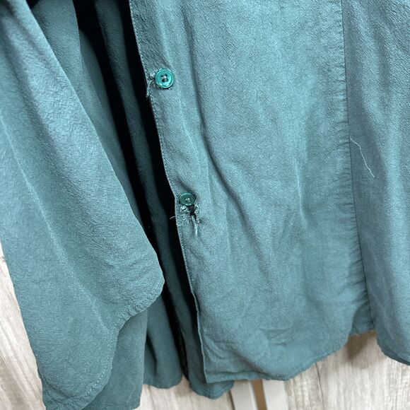 Marine Layer Dress Large Green Button Front Waisted Midi Dark Green - Picture 9 of 10